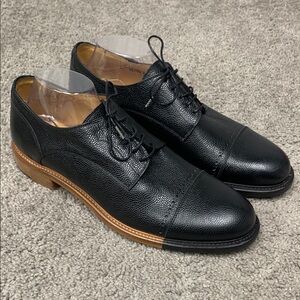 Office of Mister Scott Neiman Marcus Black Leather Cap Toe Oxfords Portugal 45